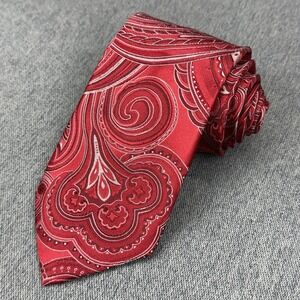 Donald J Trump Signature Collection Red Paisley 100% Silk Tie 59 x 3.25 Mens